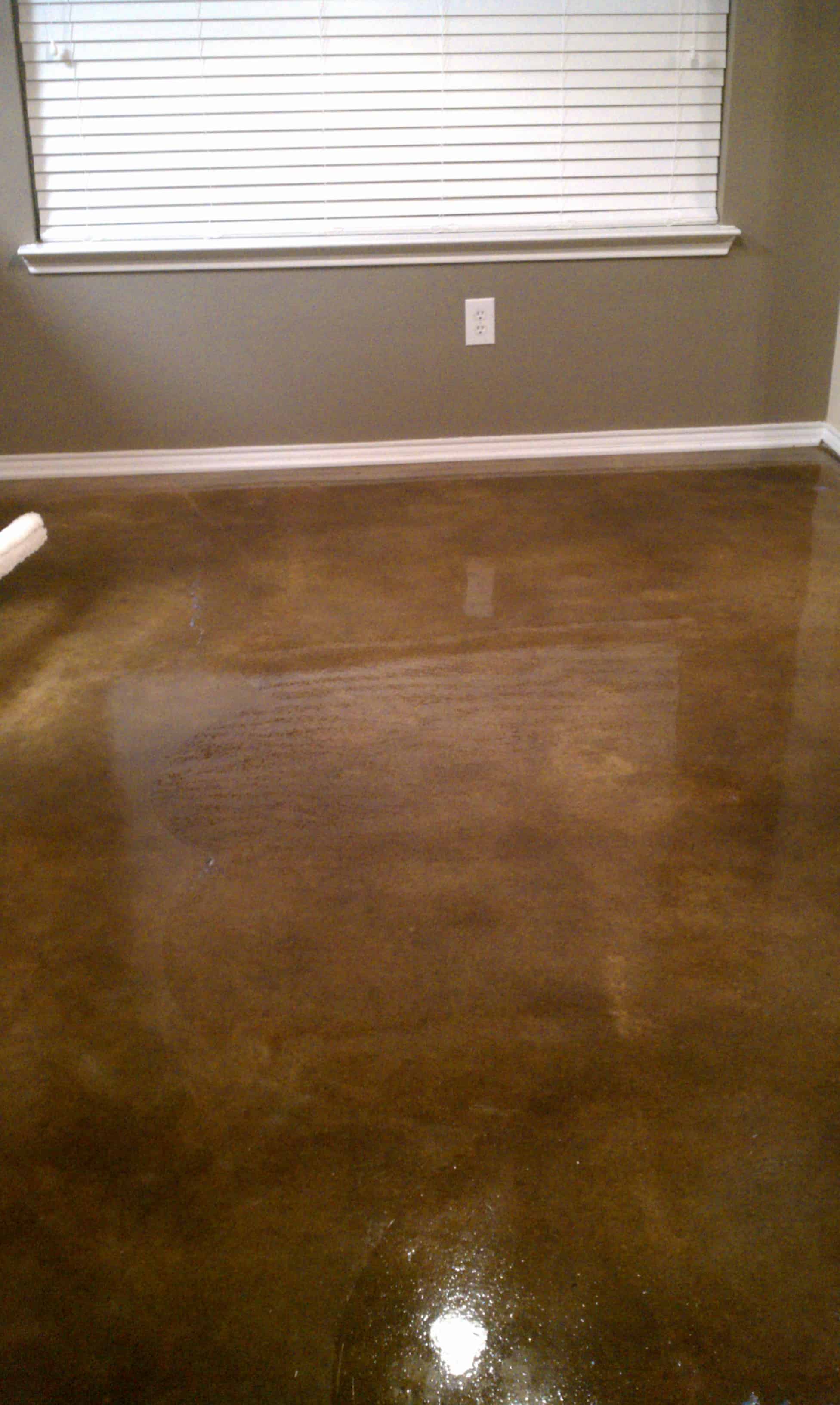 brown stained concrete flooring