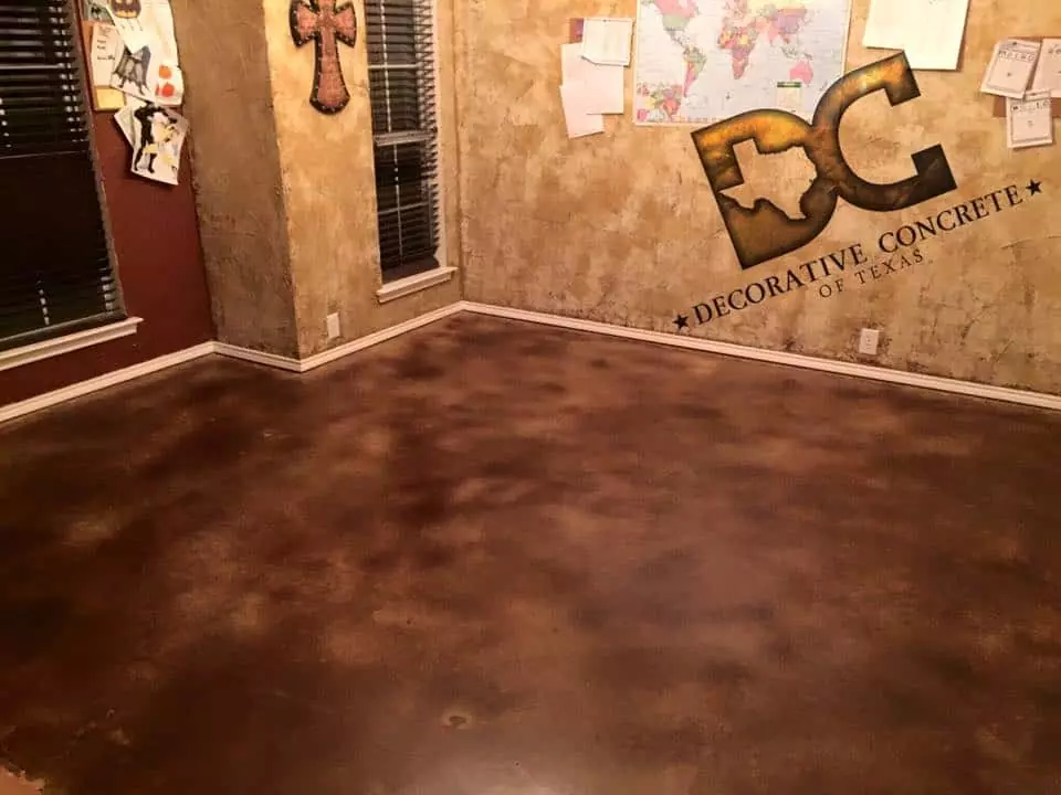 brown stained concrete floors interior