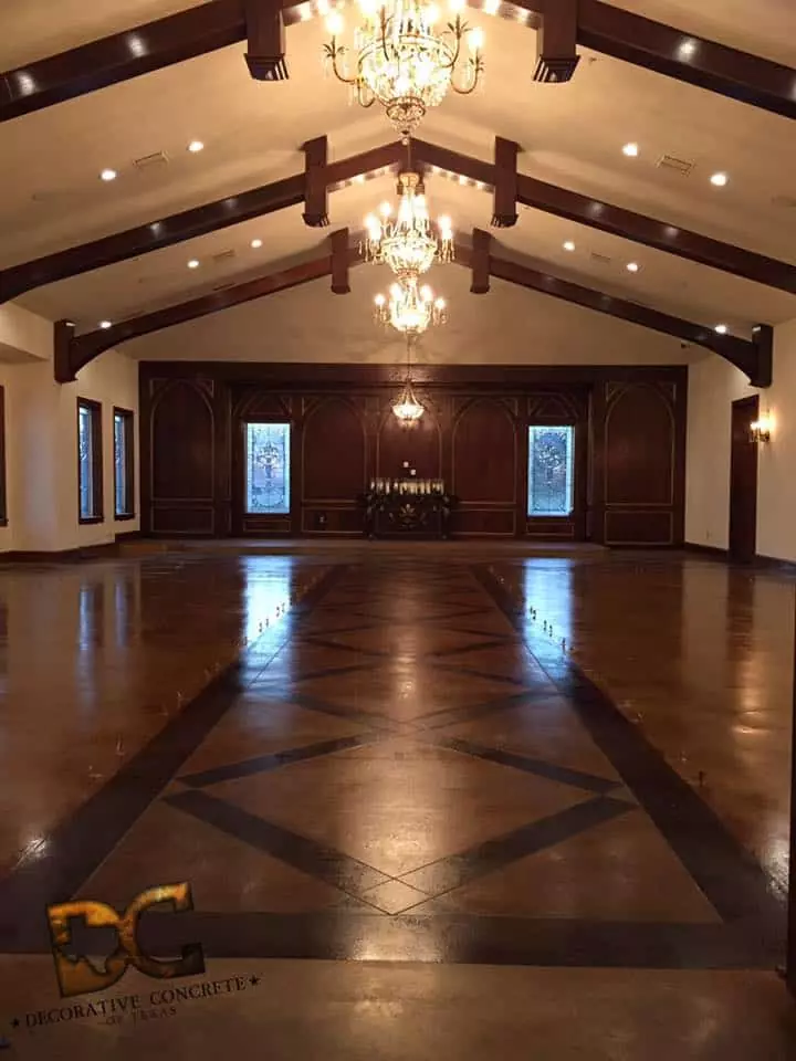 stained concrete wedding venuw