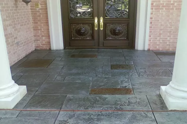 stamped concrete concrete flooring installation by Decorative Concrete of Texas